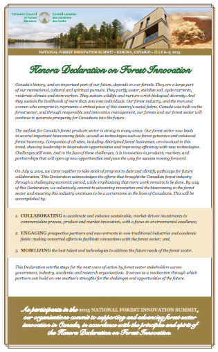 Kenora Declaration on Forest Innovation